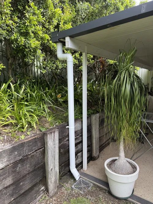 outdoor patio and guttering