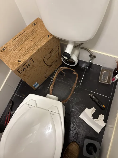 replacing a toilet in a brisbane bathroom